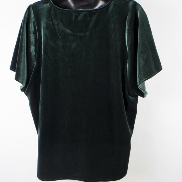 Madewell Velour Velvet Butterfly Green Top- Size M - Picture 3 of 5